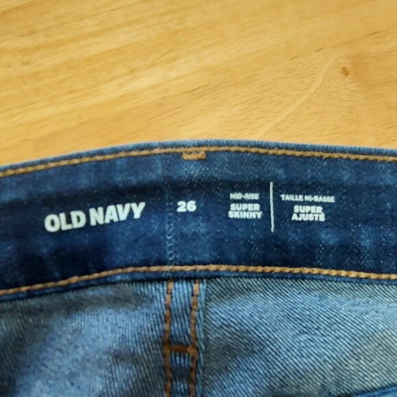 Old Navy Plus Size Dark Denim Jeans button with zipper closure Size 26 - Picture 6 of 10